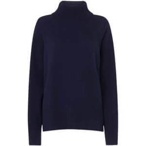 Whistles Navy Cashmere Roll Neck